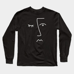 Fine line minimalist face Long Sleeve T-Shirt